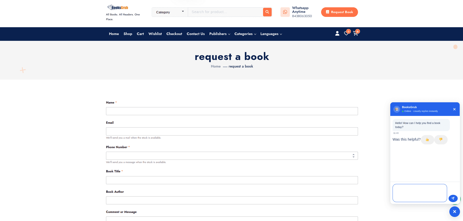 Booksgrub book archive page