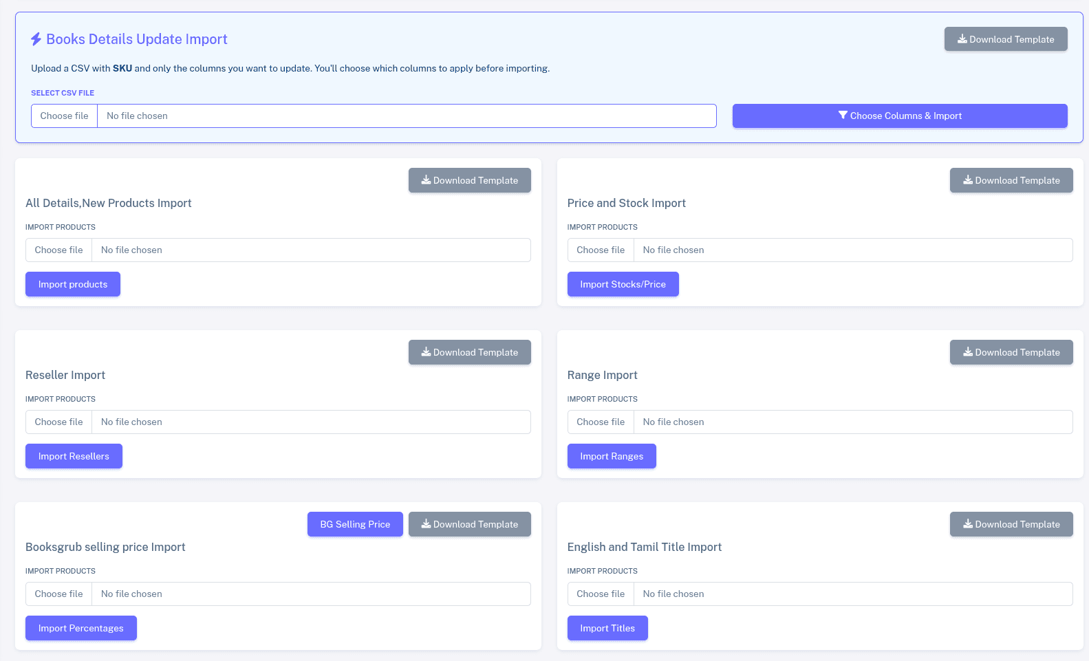 Booksgrub Admin purchase management