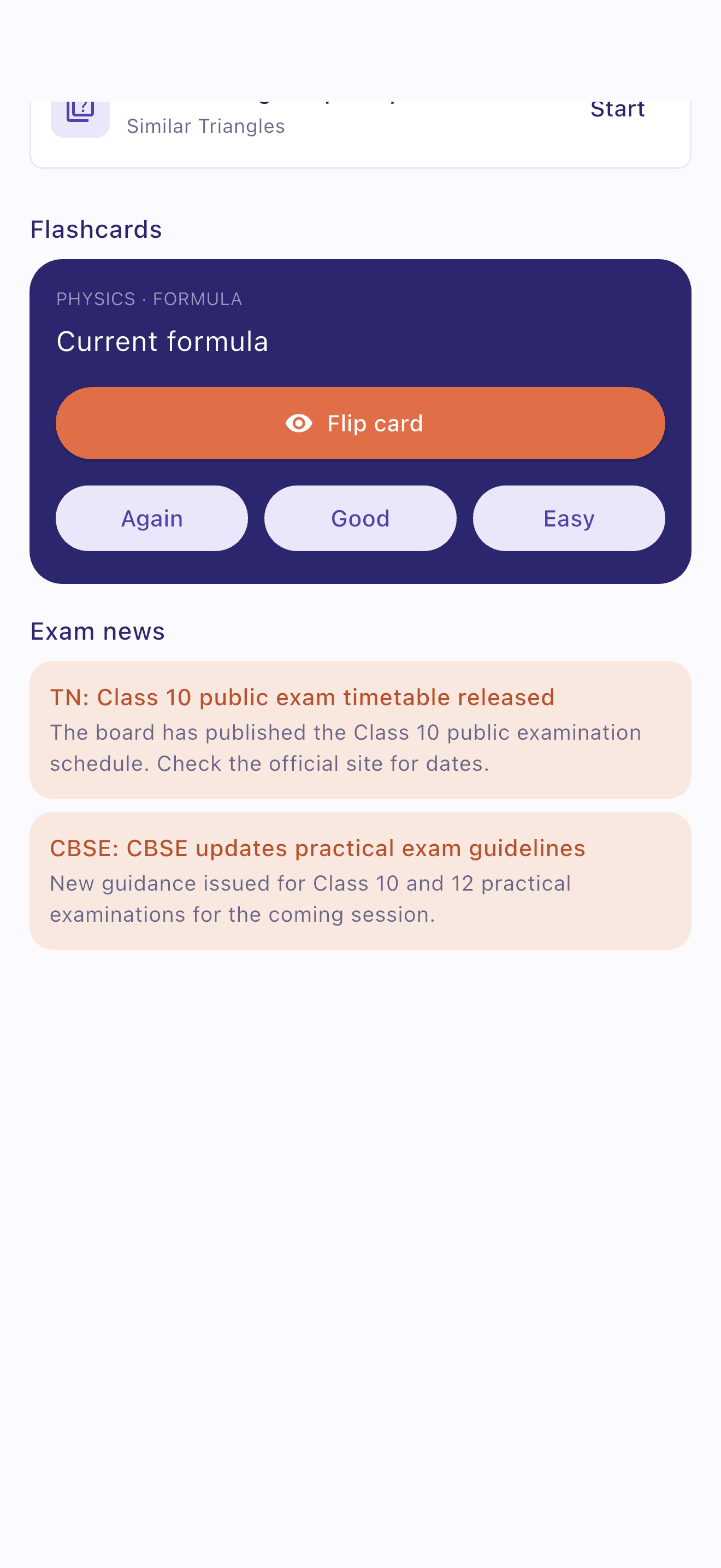 ExamBridge flashcards and exam news