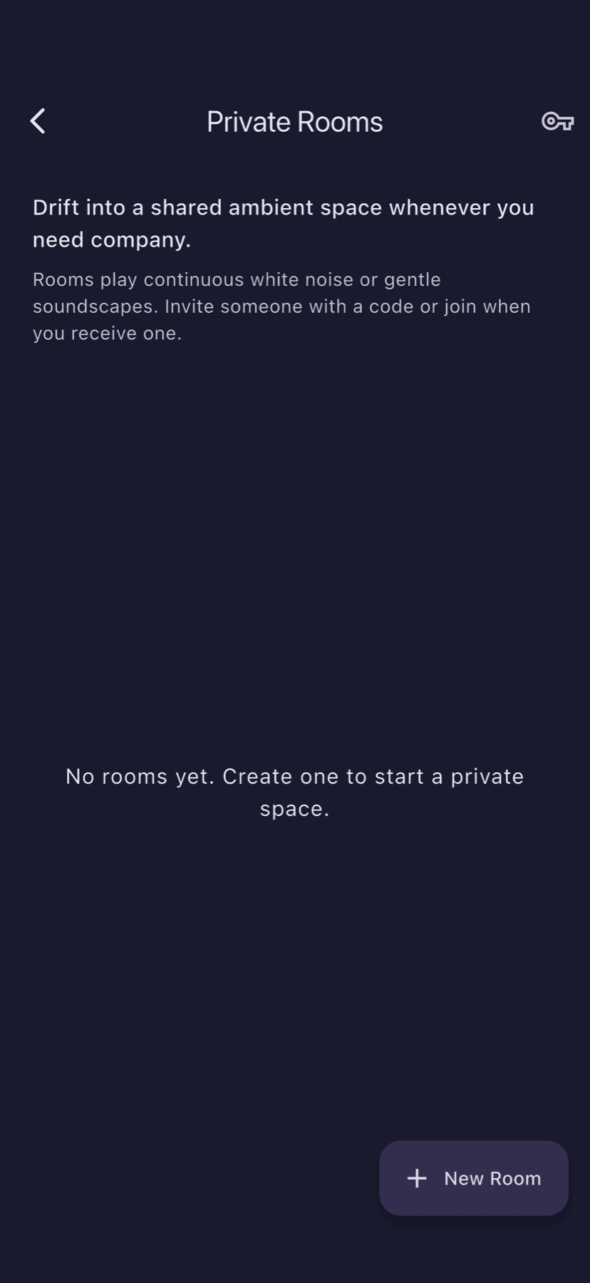 Co-Sleep private ambient rooms screen