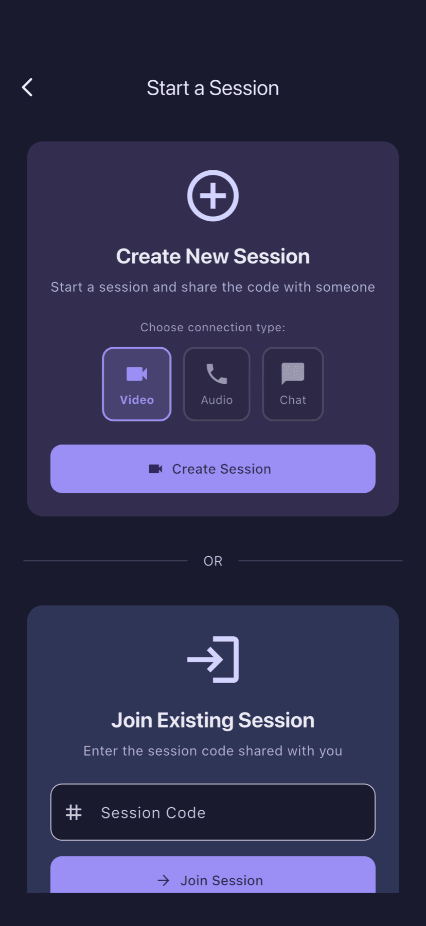 Co-Sleep live session screen